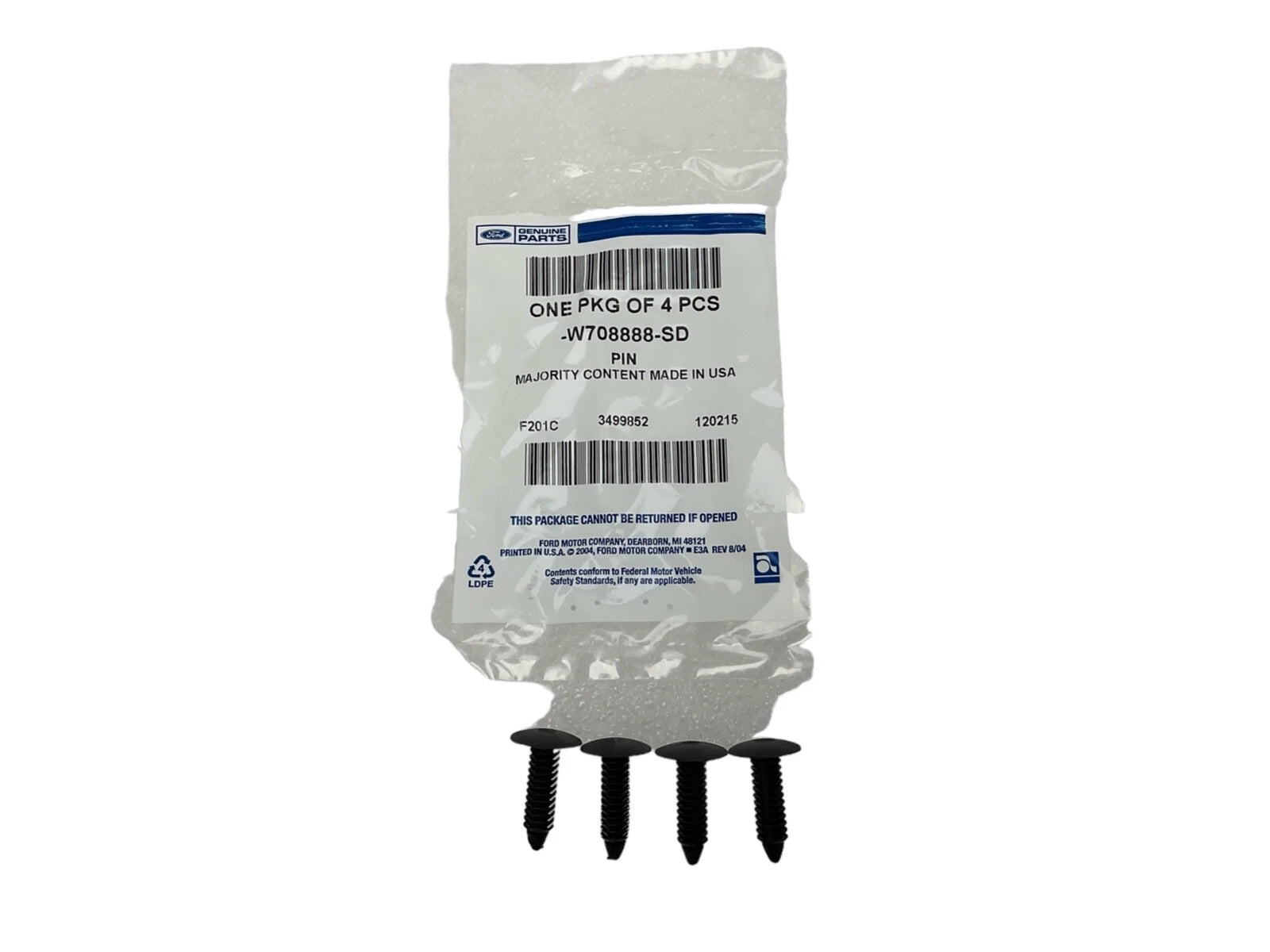 Set of 4 Wheel Opening Molding Rivets for Ford F-150 (2015–2020)