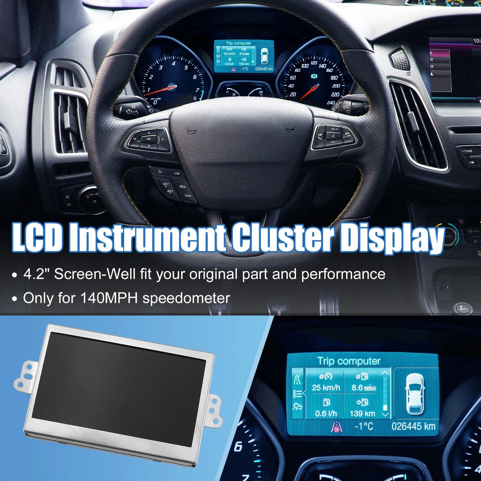 LCD Color Display Speedometer for Ford Focus Escape (140MPH)