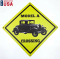 Metal Wall Sign Replacement for Ford Model A Classic Black Yellow (16.75 in)