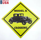 Metal Wall Sign Replacement for Ford Model A Classic Black Yellow (16.75 in)