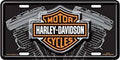 Harley-Davidson License Plate with Bar and Shield Logo V-Twin Engine