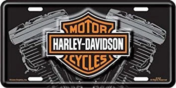 Harley-Davidson License Plate with Bar and Shield Logo V-Twin Engine