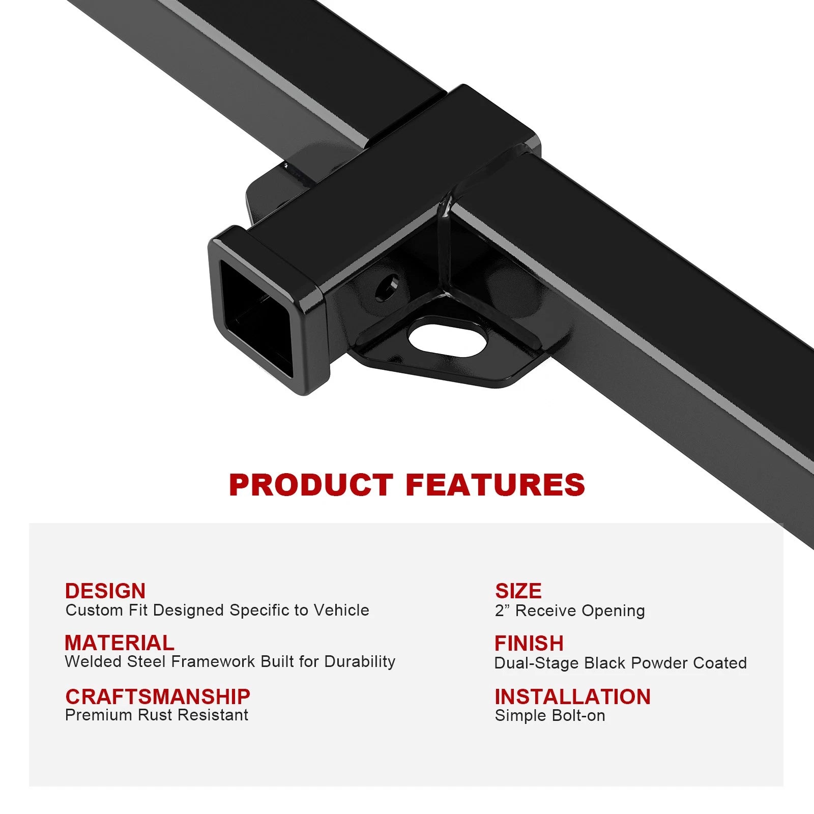 2 Inch Trailer Hitch Receiver for Jeep Wrangler (1997-2006)