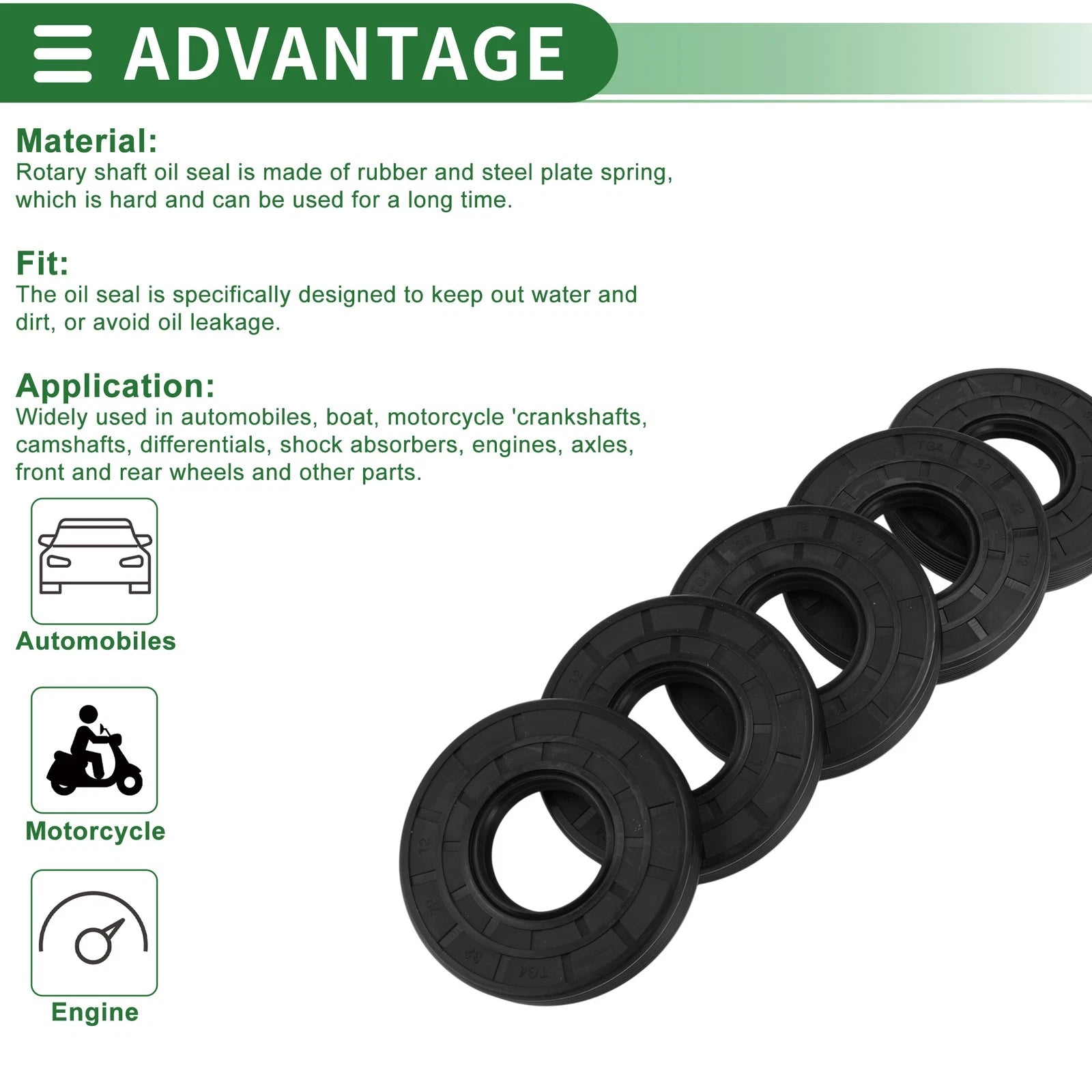 Oil Seal   - NBR Rubber 32x72x12mm