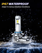 2X 9006 HB4 LED Headlight Bulbs Kit for High/Low Beam (6500K, 20000LM)