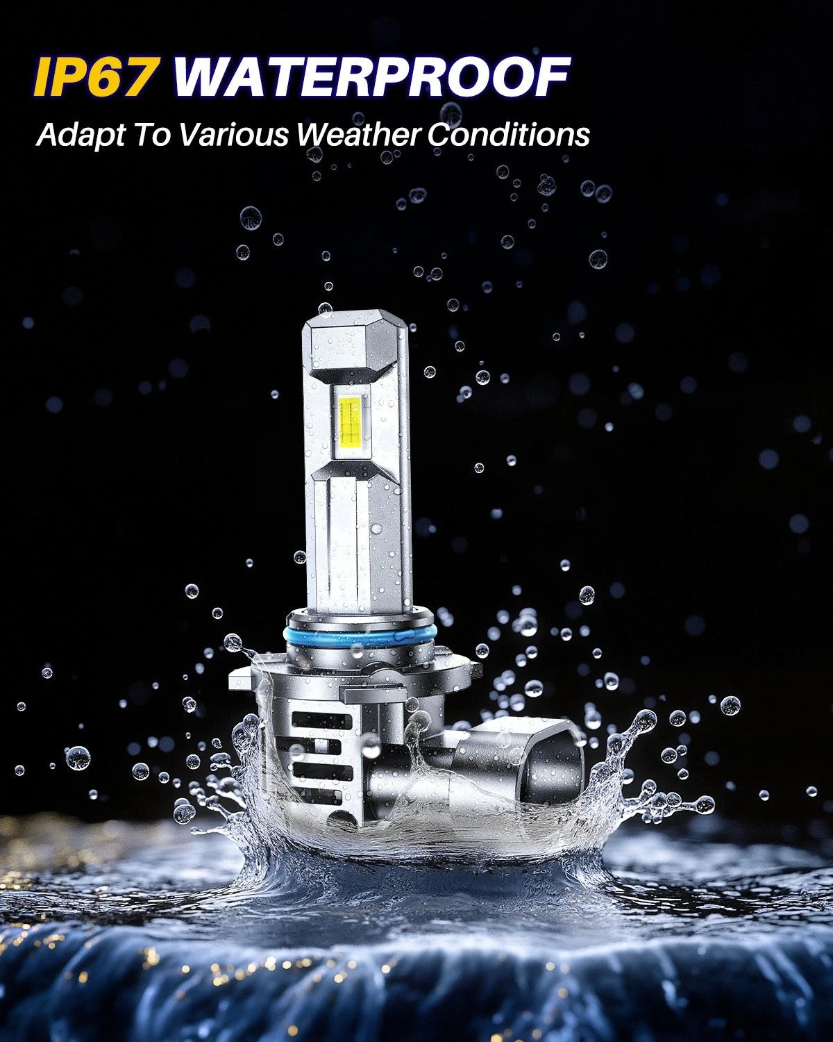 2X 9006 HB4 LED Headlight Bulbs Kit for High/Low Beam (6500K, 20000LM)