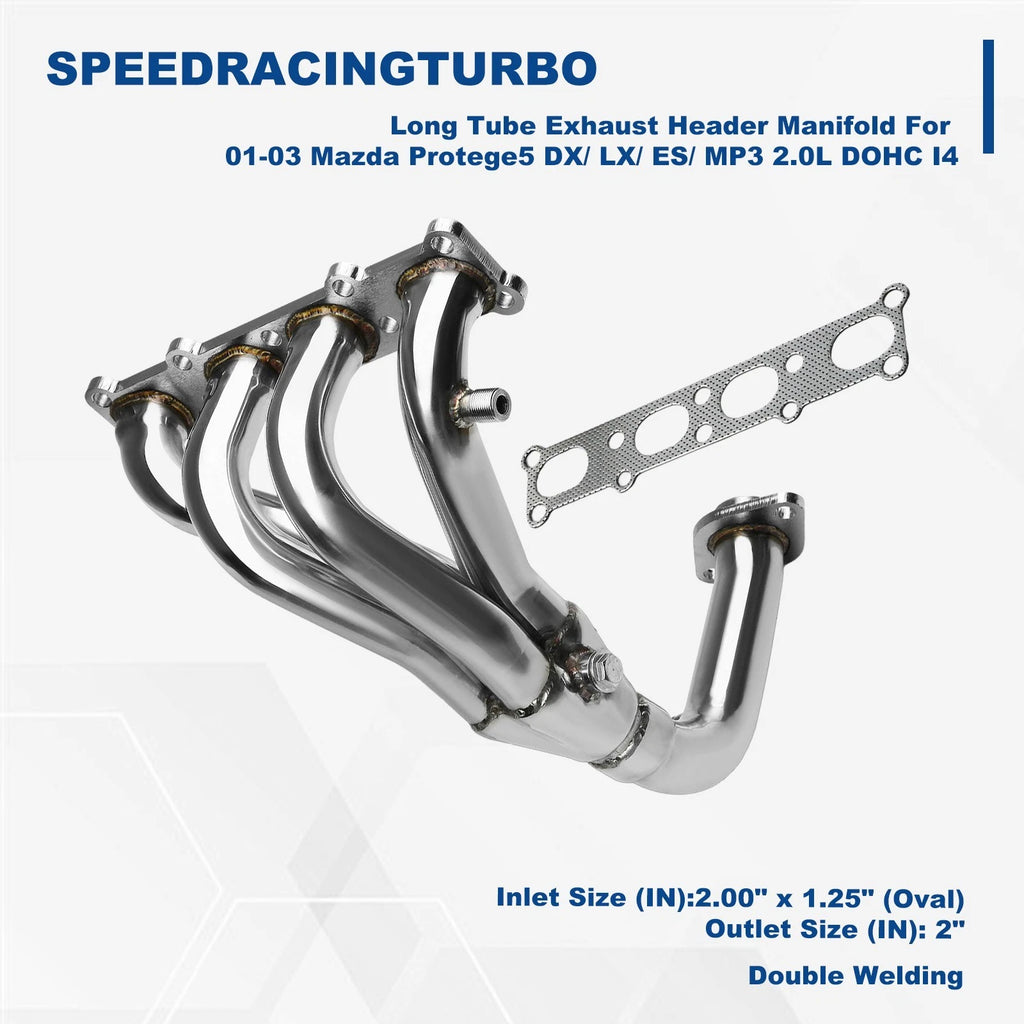 Exhaust Header Manifold for Mazda Protege 2001–2003 (2.0L, Stainless Steel)
