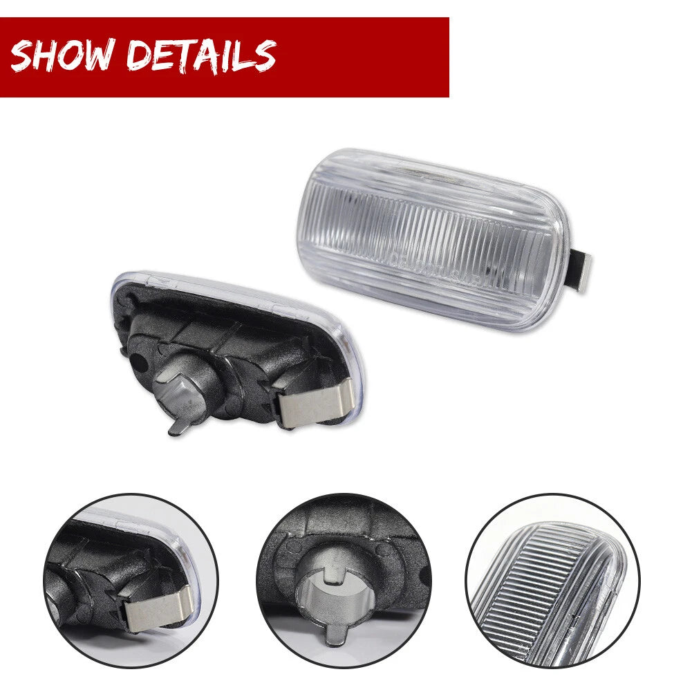 2X Clear Lens Front Side Marker Lights for Audi A4 A6 (2001–2008)