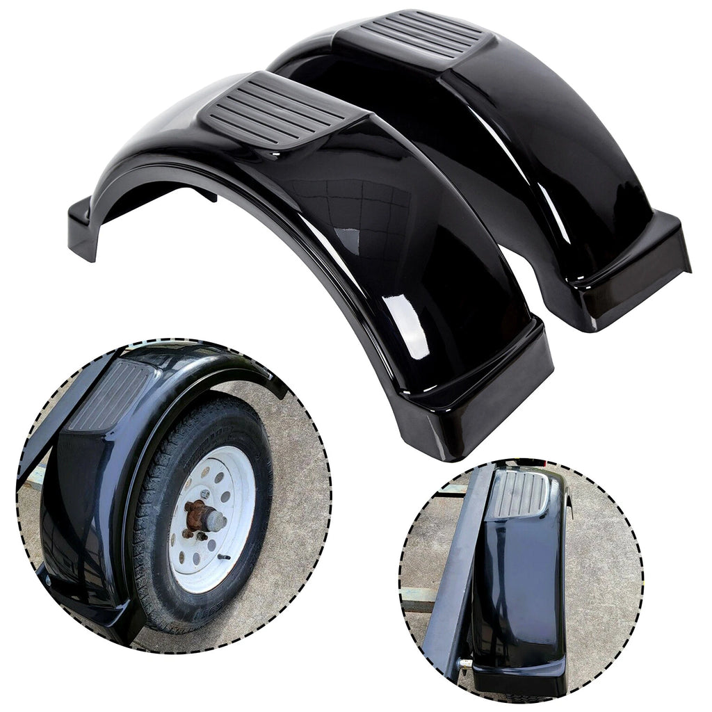 Set of 2 Trailer Fenders for Single Axle Trailers (13" Wheels)