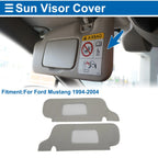 Set of 2 Sun Visor Covers for Ford Mustang (1994–2004) Left & Right Gray