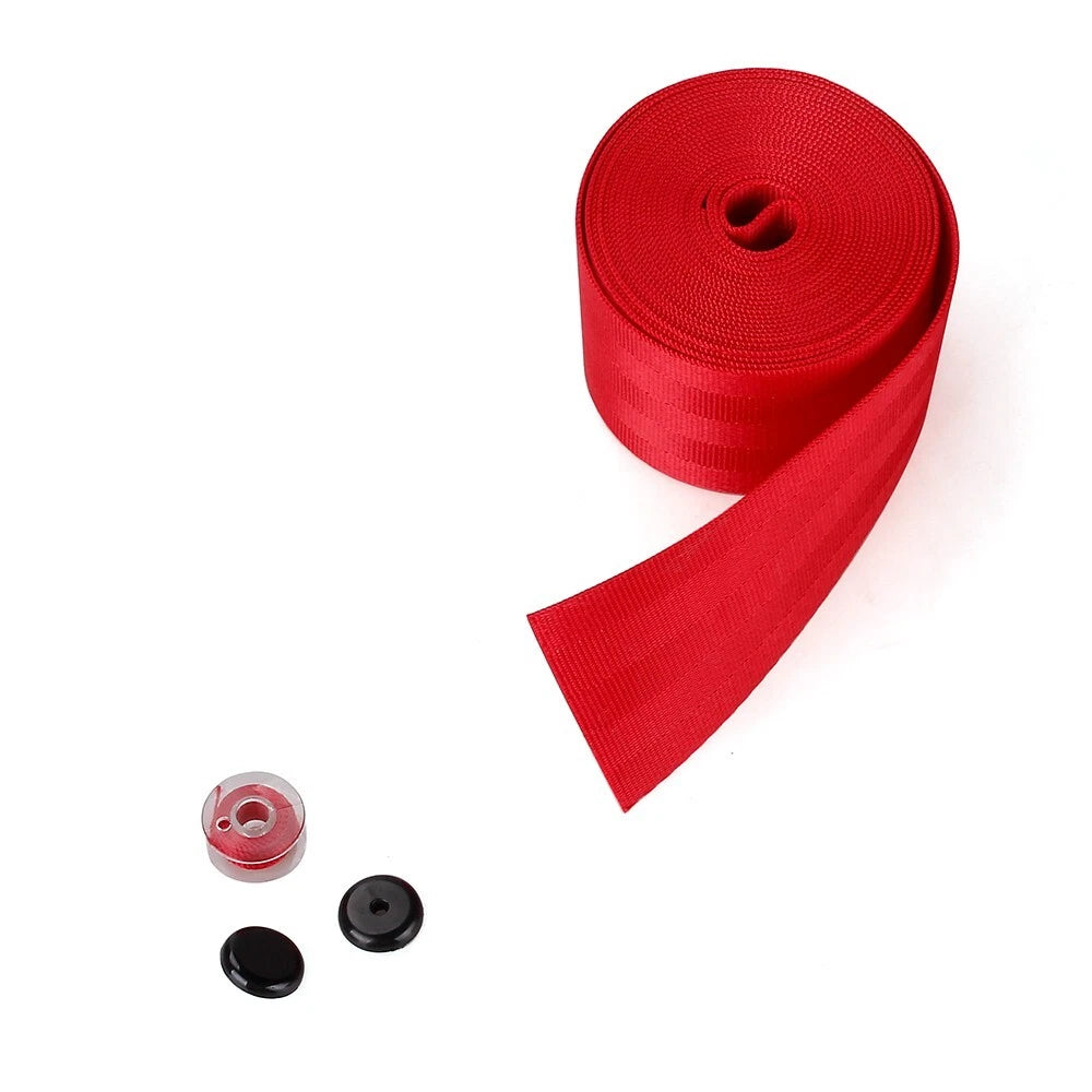 3.5m Red Seat Belt Webbing for Racing Car Seats (Universal Fit)