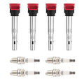 Set of 4 Ignition Coil Pack & Iridium Spark Plug for Audi A3 A5 TT (2006–2020)
