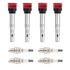 Set of 4 Ignition Coil Pack & Iridium Spark Plug for Audi A3 A5 TT (2006–2020)
