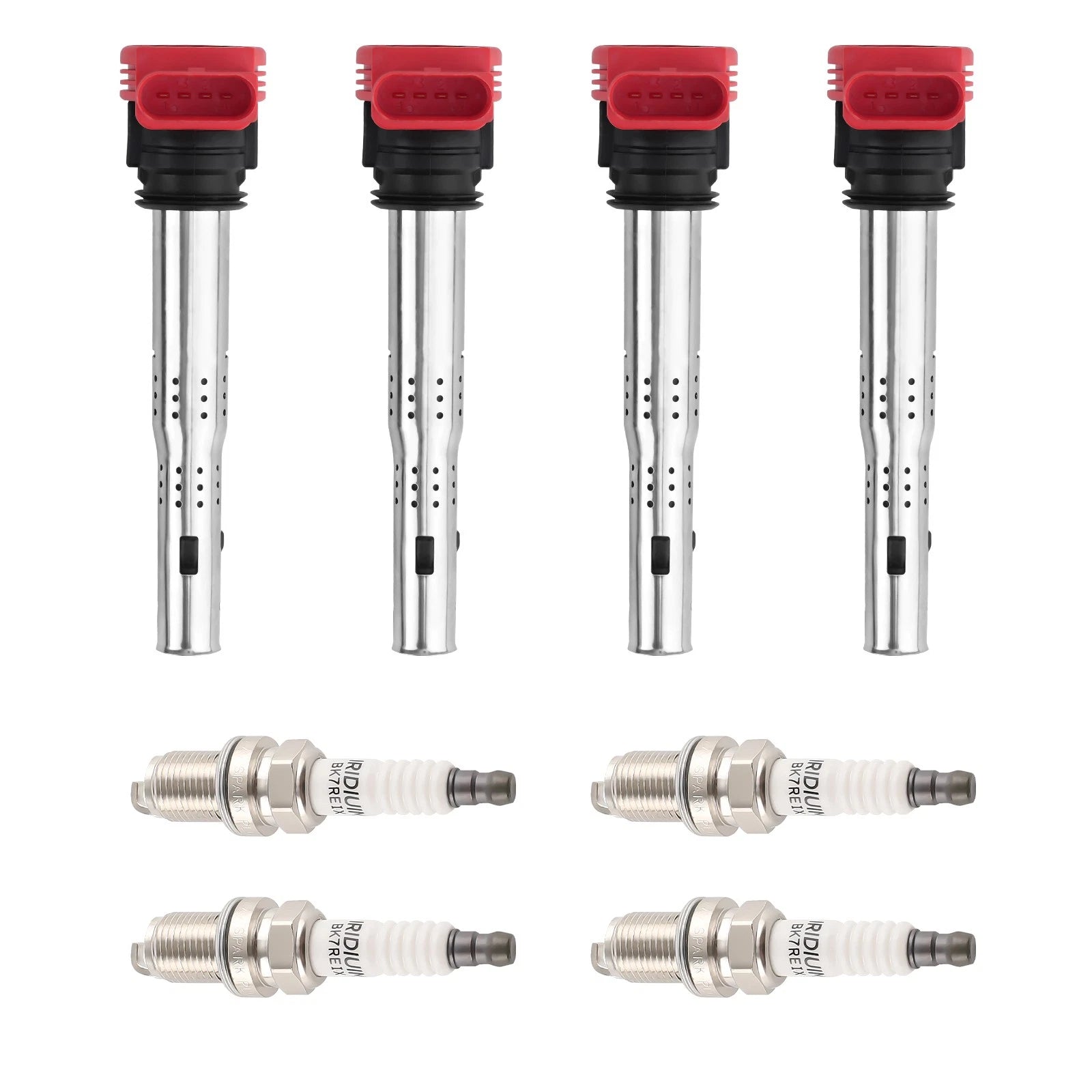 Set of 4 Ignition Coil Pack & Iridium Spark Plug for Audi A3 A5 TT (2006–2020)