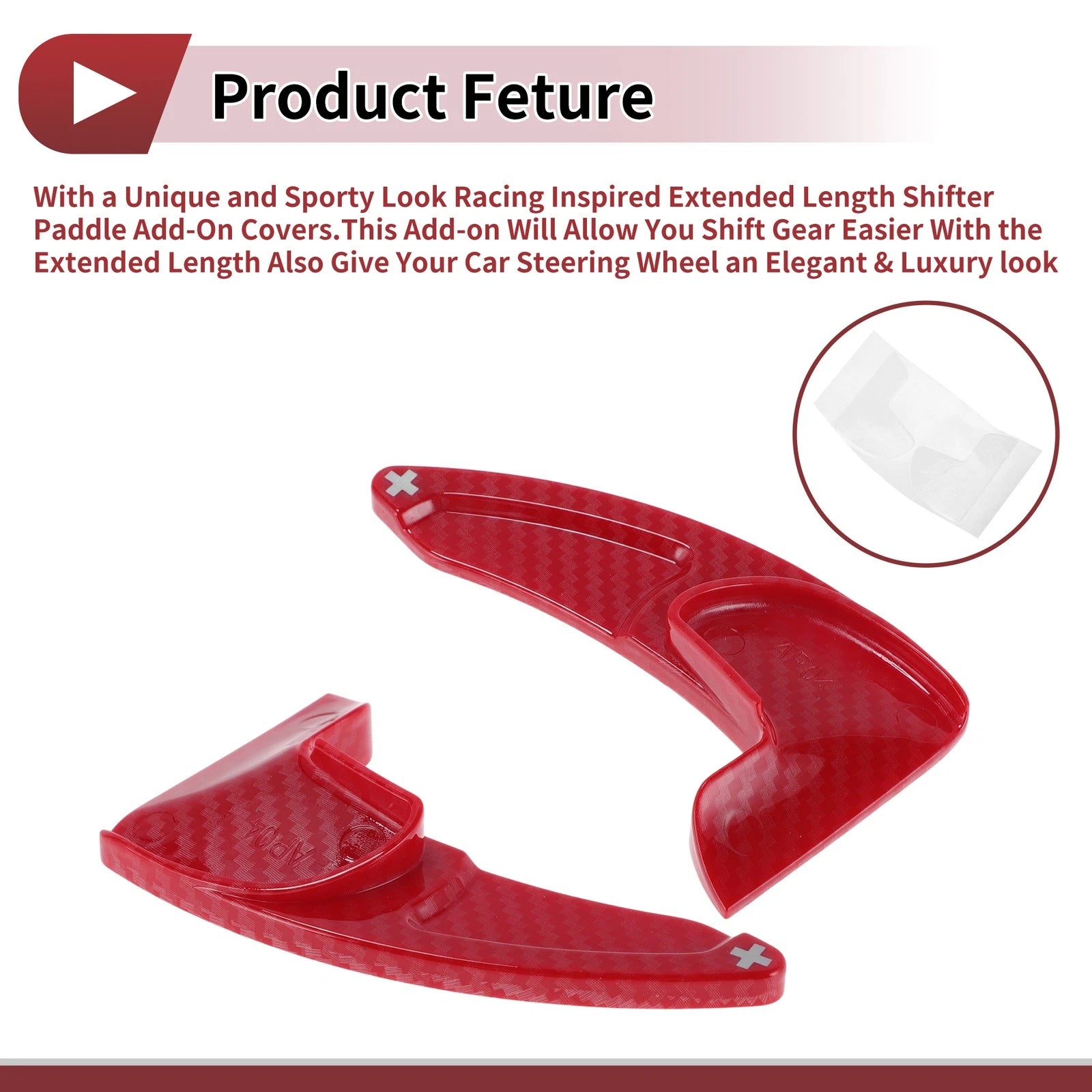 Set of 2 Red Plastic Steering Wheel Paddles for Jeep Grand Cherokee (2014–2020)