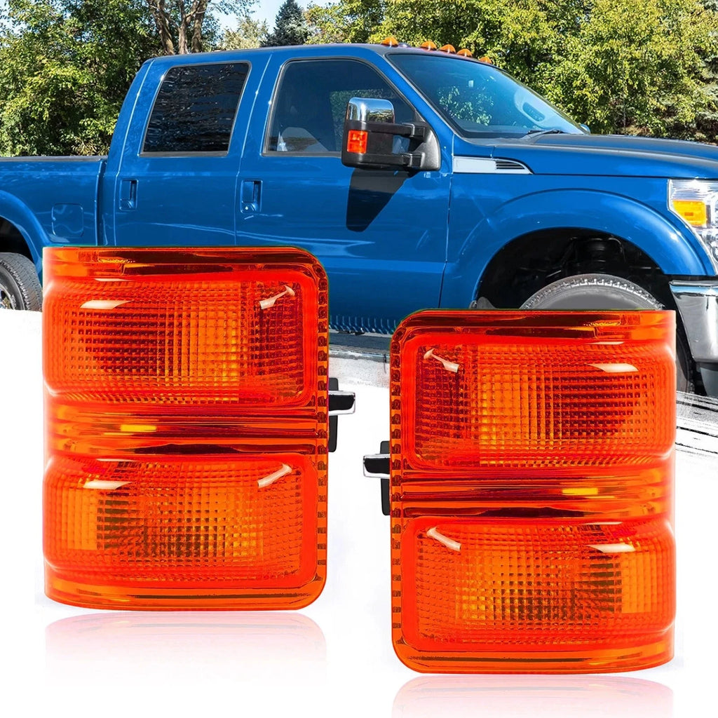 Pair of Side Mirror Turn Signal Light Lenses for Ford F-250 F-550 (2008–2016)