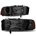 Smoked Headlight + Amber Signal Lamp + LED Fog Light Set for Ram (1994–2002)