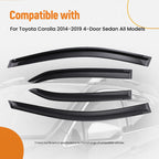 4PC Window Visor Rain Guard Deflector for Toyota Corolla (2014–2019)
