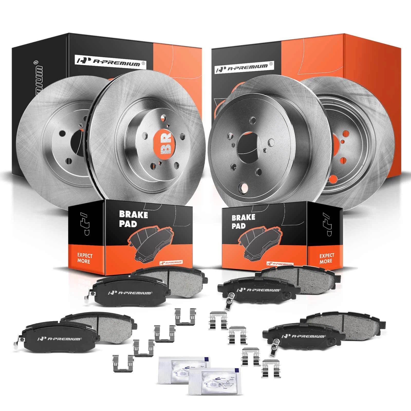 Set of 4 Disc Brake Rotors & Ceramic Pads for Subaru Forester (2009–2013)