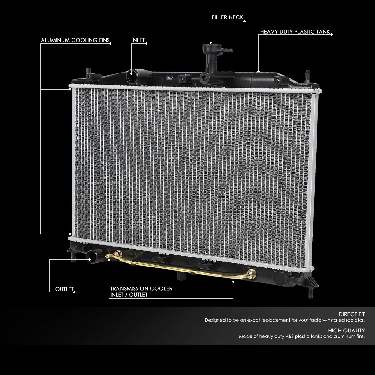 Aluminum Core OE Radiator DPI-2896 for Dodge Attitude/Hyundai Accent (2006–2012)