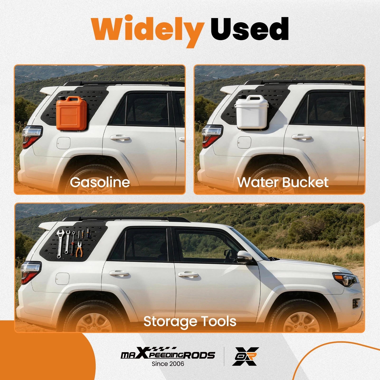MOLLE Roof Panel Rack for Toyota 4Runner (2010–2024) Steel Black Left Right