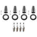 Set of 4 Denso Standard Spark Plugs & Coil Boots for Chevrolet Cruze Sonic (2011–2016)