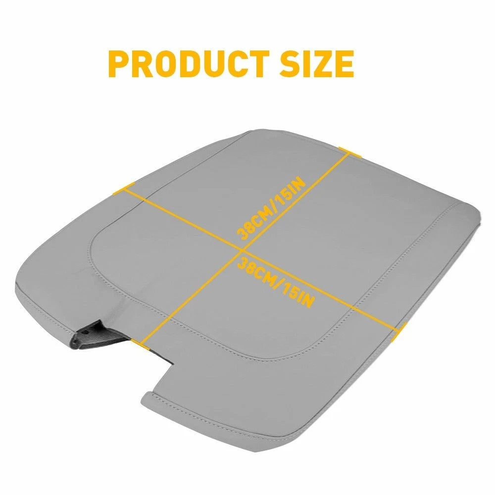 Leather Center Console Armrest Lid Cover for Dodge Ram (2013â2018) Gray