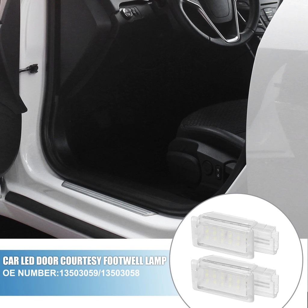 2 Pcs LED Door Courtesy Footwell Lamp No. 13503059/13503058 for Chevy Malibu (2013–2016)