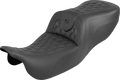SADDLEMEN Roadsofa Seat for Harley-Davidson (2014–2023) - Carbon Fiber, Lattice Stitch