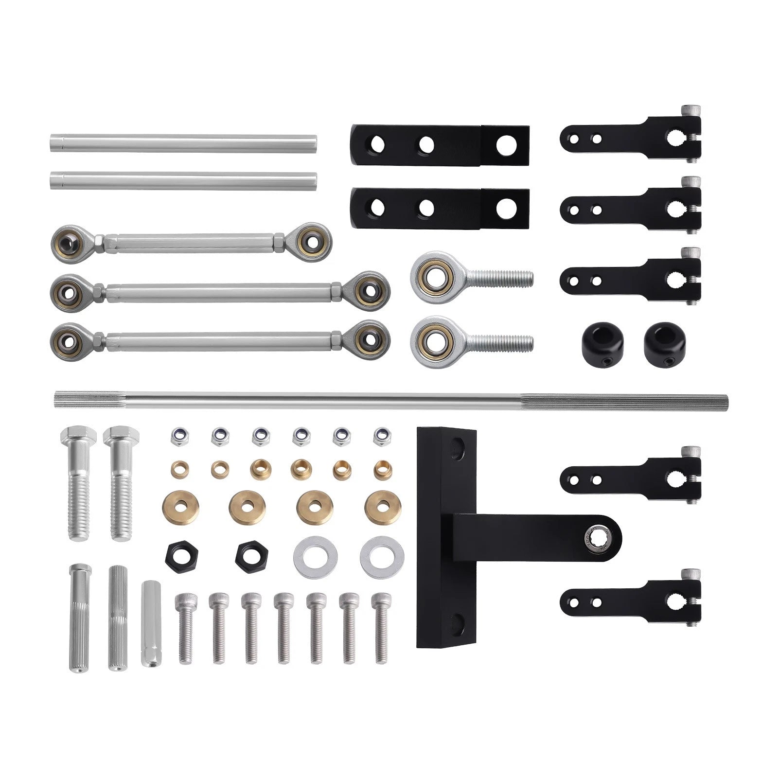 Dual Carburetor Linkage Kit for Universal Applications (Black)