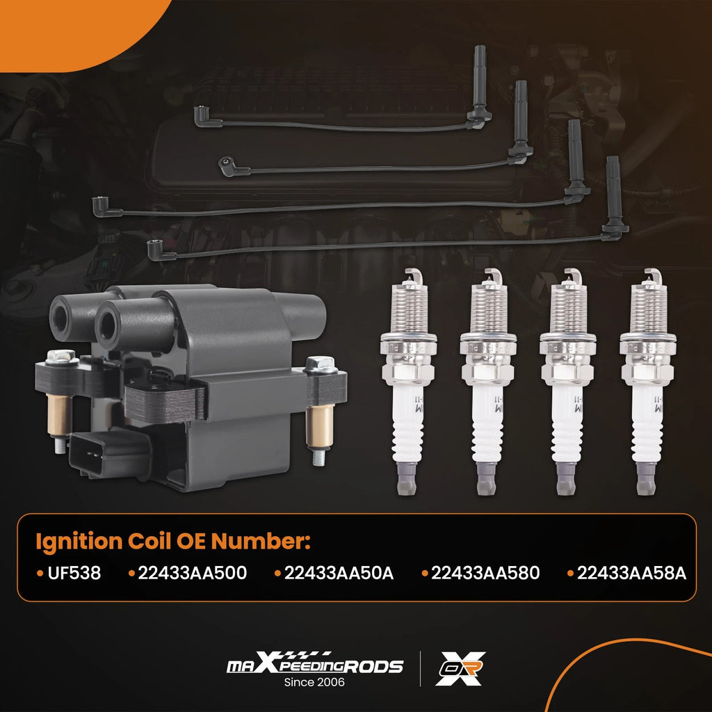 Ignition Coil Set with Spark Plugs and Wires for Subaru Impreza Legacy Forester
