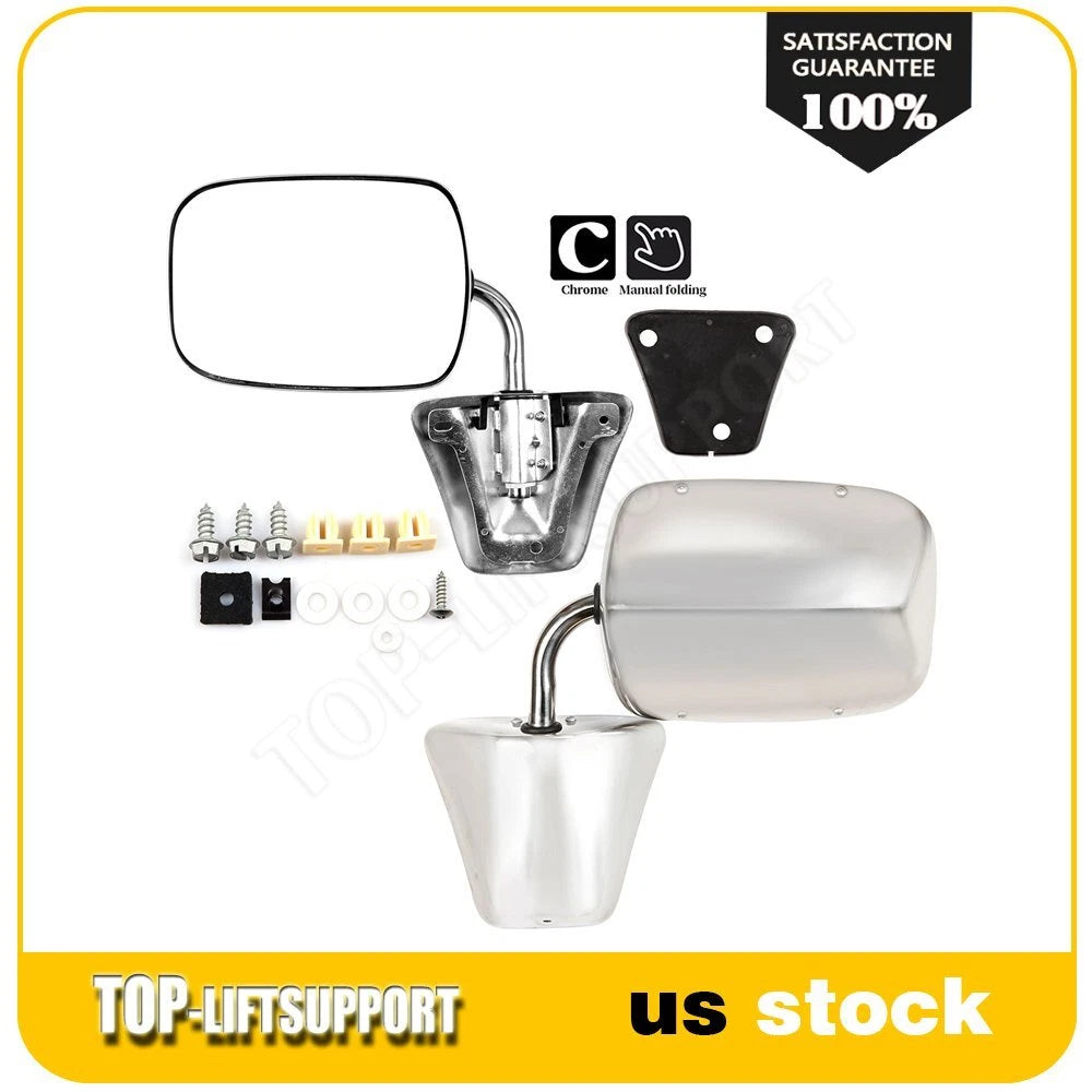 Set of 2 Chrome Side View Mirrors for Chevy GMC Pickup Blazer