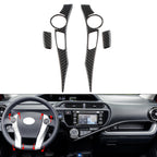 Set of 4 Carbon Fiber Steering Wheel Panel Cover Trim for Toyota Prius (2012–2015)