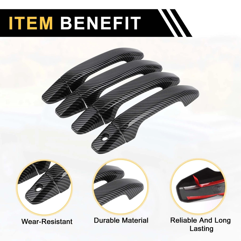 Set of 4 Exterior Door Handle Covers for Chevrolet Silverado 1500 (2019–2023)