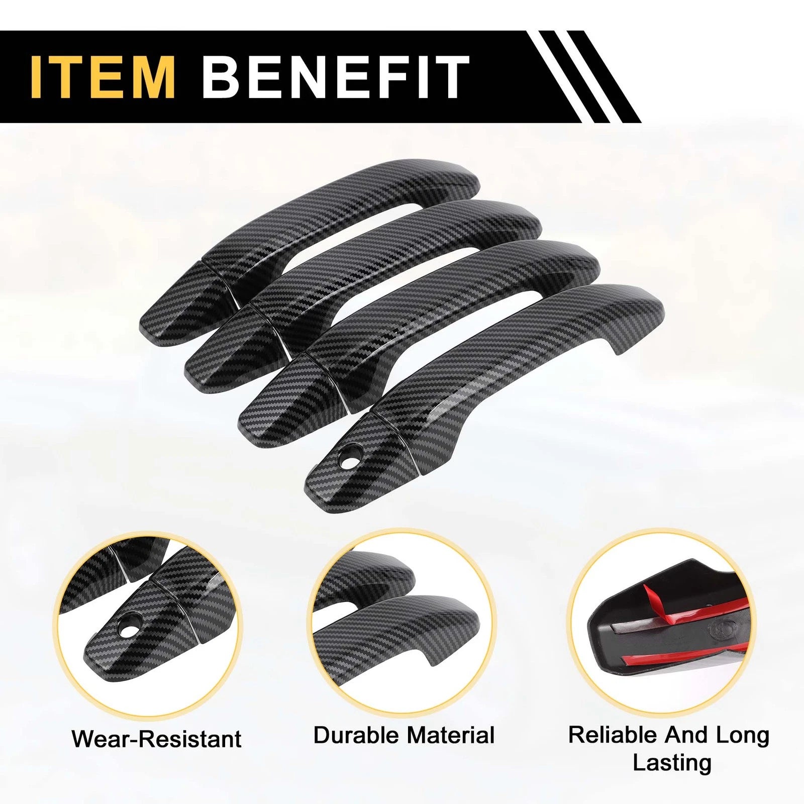 Set of 4 Exterior Door Handle Covers for Chevrolet Silverado 1500 (2019–2023)