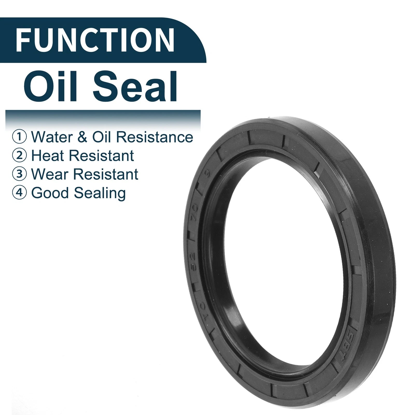 Set of 5 Oil Seal Rotary Shaft Seal NBR Rubber 52x70x9mm
