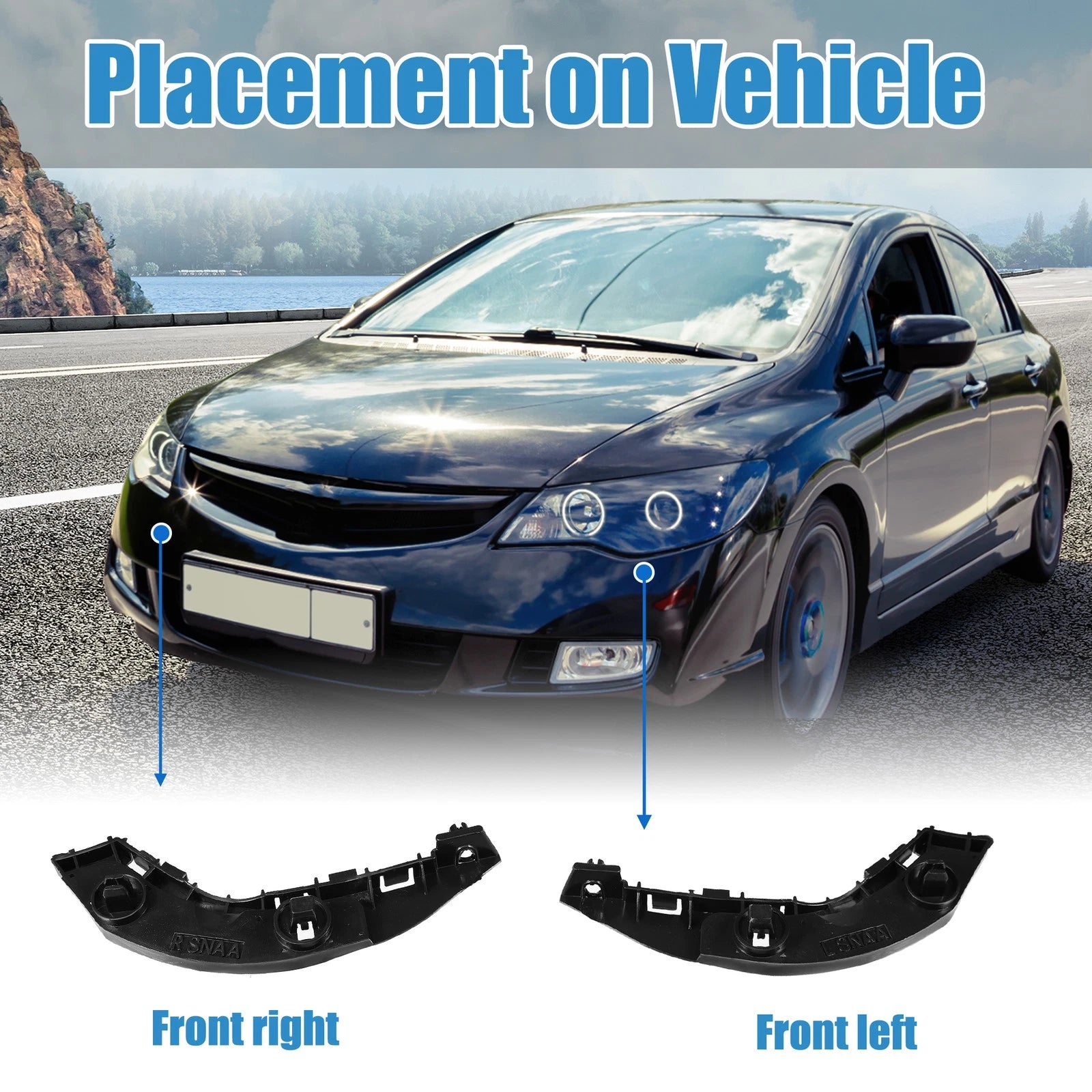 Pair Front Bumper Brackets NO.71198SNAA01 for Honda Civic (2006–2011)