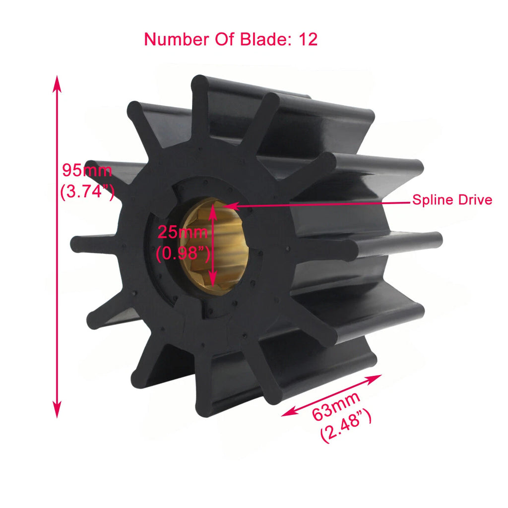 Sea Water Pump Impeller Repair Kit for Caterpillar (Replaces Jabsco 17935-0001-P)