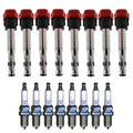 Set of 8 Ignition Coils & NGK Laser Platinum Spark Plugs for Touareg R8 S5 V8