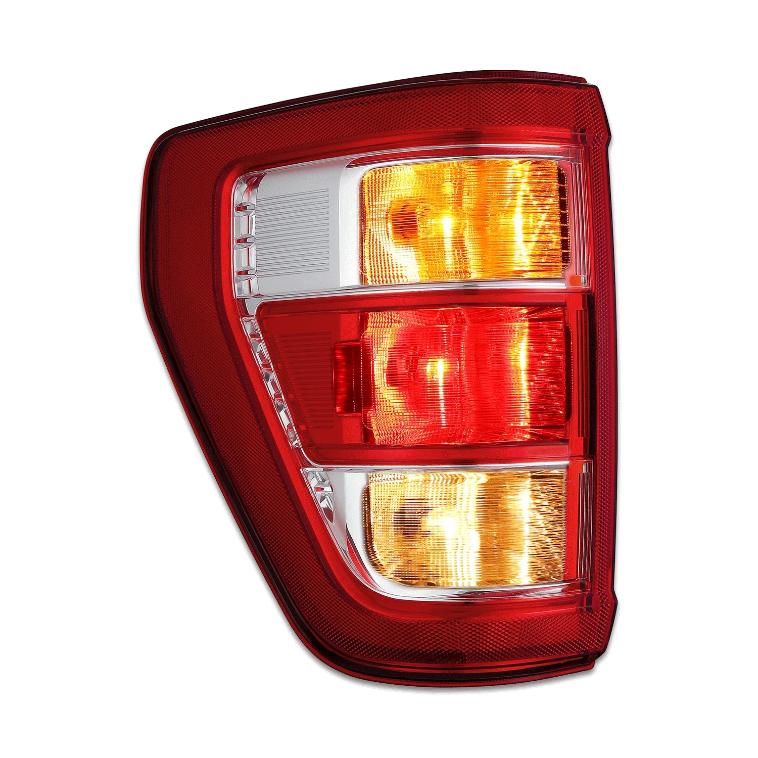 Chrome Red Driver Left Tail Light Assembly for Ford F-150 (2021–2023)