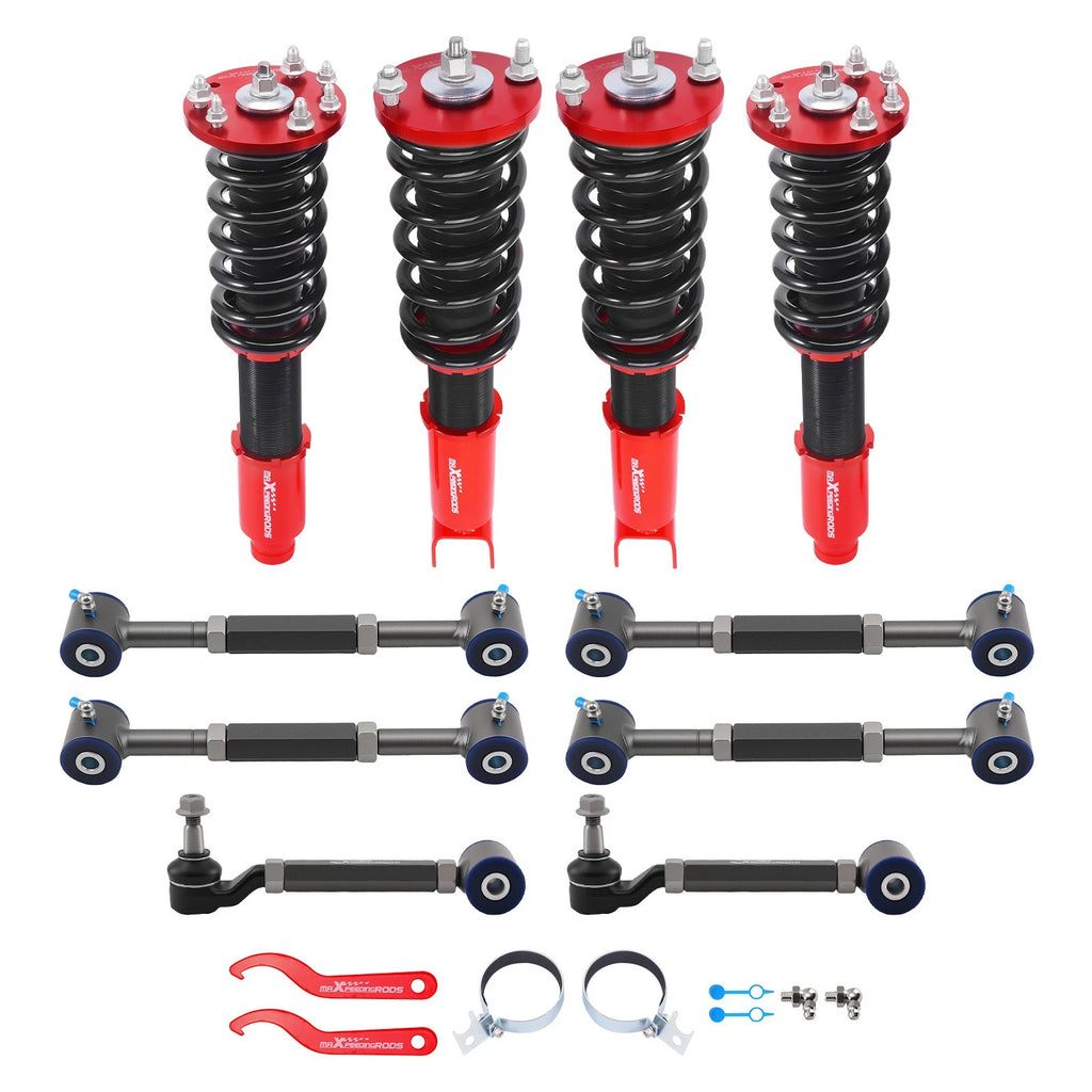 Set of 4 Coilovers + 4 Rear Camber Arms + 2 Rear Toe Arm Kit for Honda Accord (2008–2012)