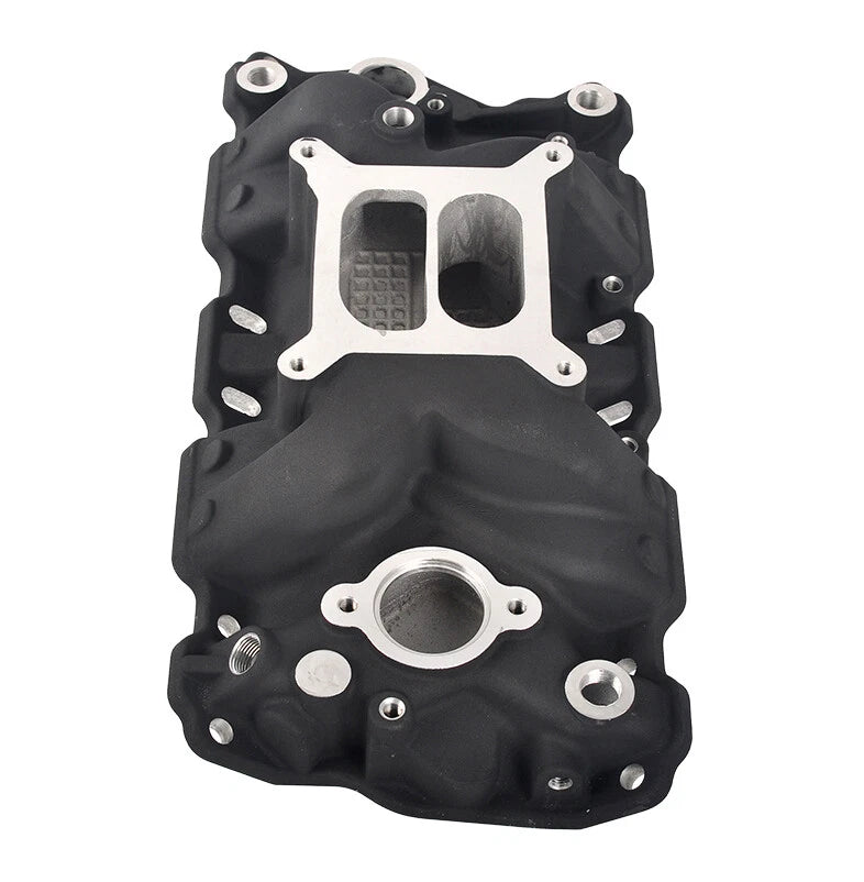 Satin Aluminum Intake Manifold for Small Block Chevy SBC 305 327 350 400 (1957–1986)