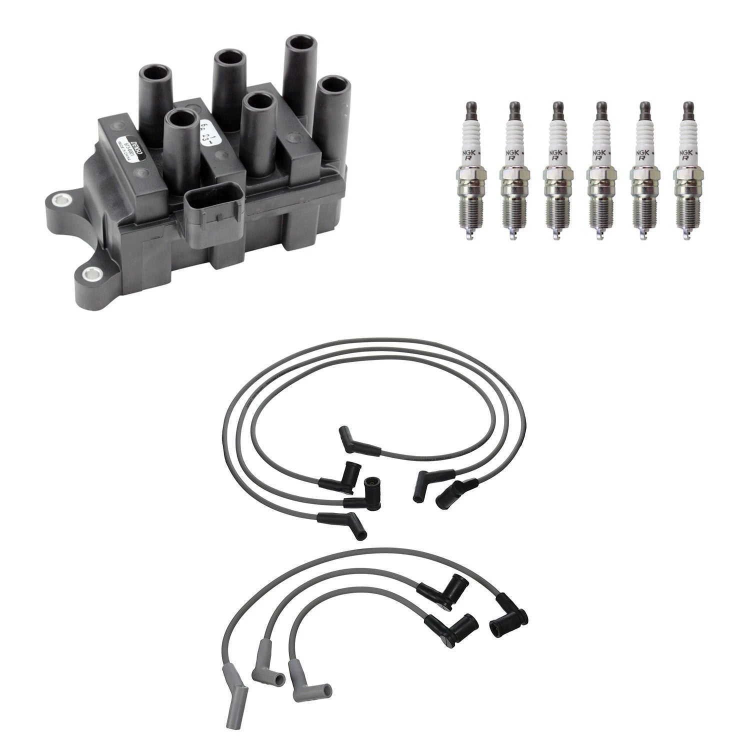 Denso Ignition Coil Wires & NGK Spark Plugs Kit for Windstar V6 (1995–2003)