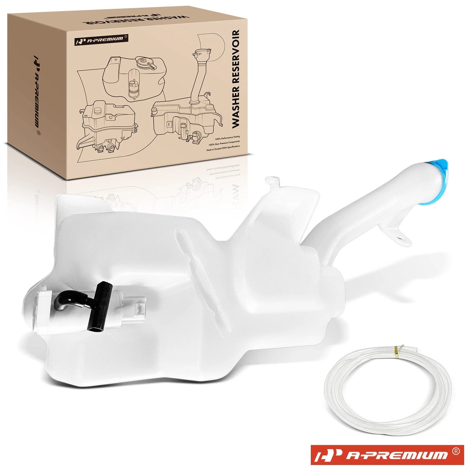 Windshield Washer Reservoir Tank with Cap & Pump for Honda Accord (2013)
