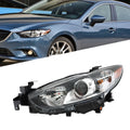 Left Headlight for Mazda 6 (2014–2017) Clear Lens Halogen Black