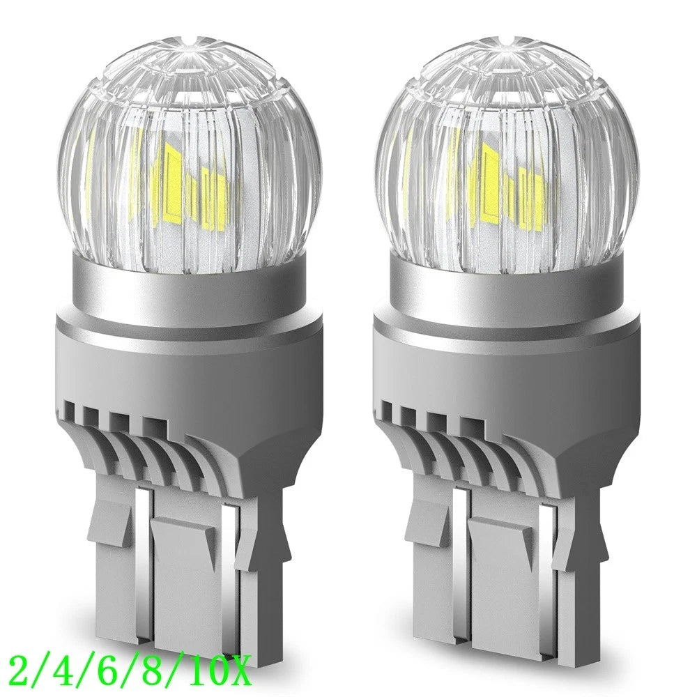 Set of 2 LED White Reverse Stop Turn Signal Parking Light Bulbs for Various Models