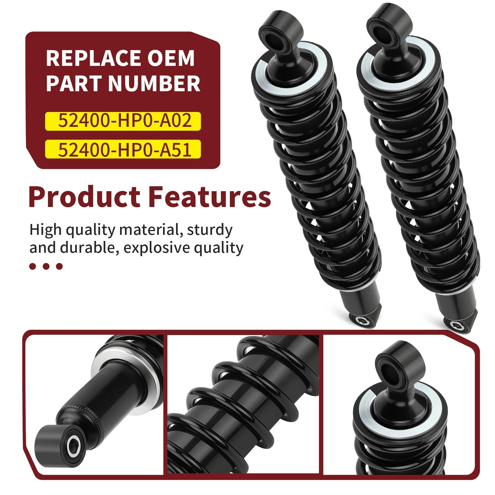 Rear Shocks for Honda Foreman 500 FE/FM (2005–2011) 52400-HP0-A02, 52400-HP0-A51