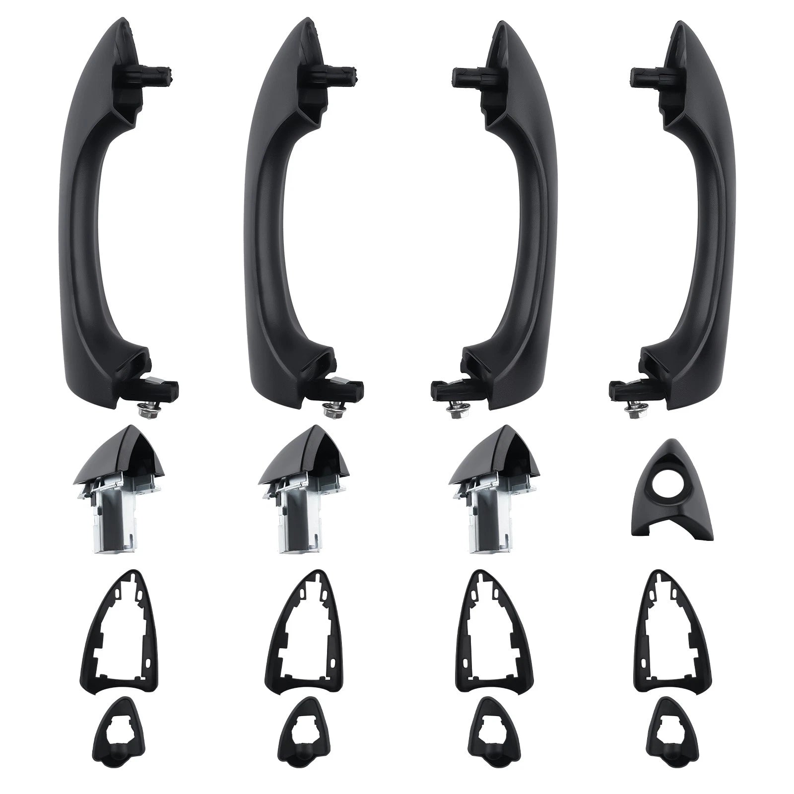 Set of 4 Black Outer Door Handles for BMW X5 (2000–2006)