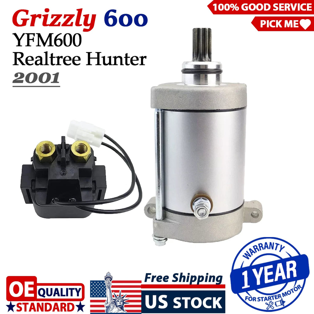 Starter for Yamaha Grizzly 600 YFM600 (2001) with Relay