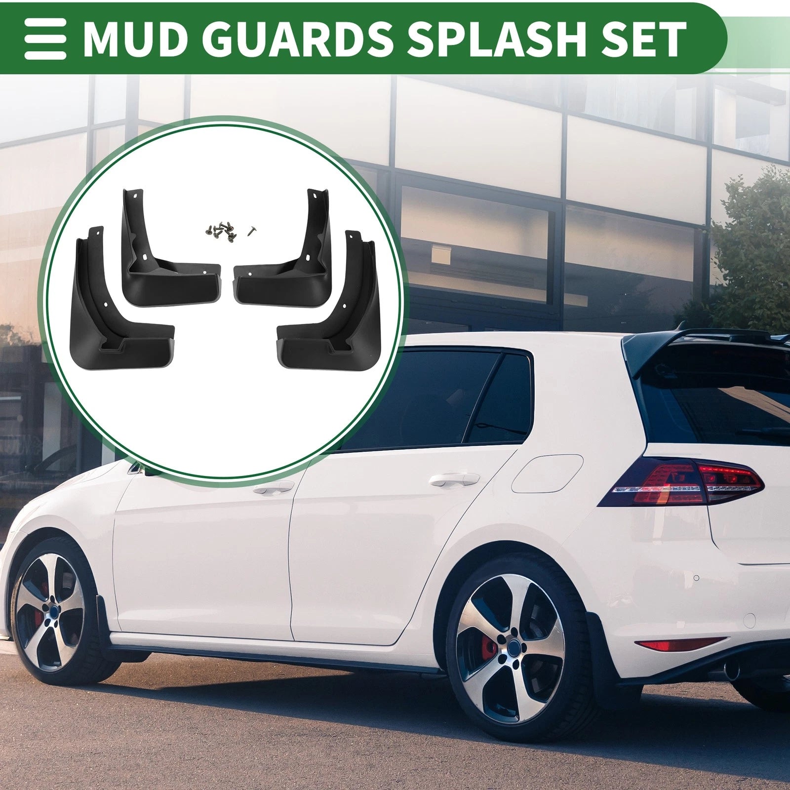 Set of 2 Mud Flap Splash Guards for Volkswagen GTI (2015–2017)